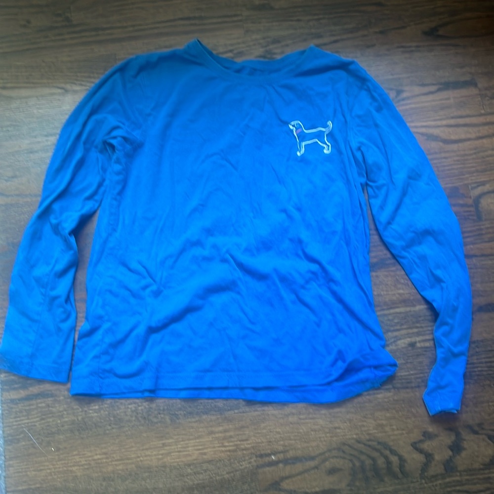 Black Dog blue long sleeve cotton tee.